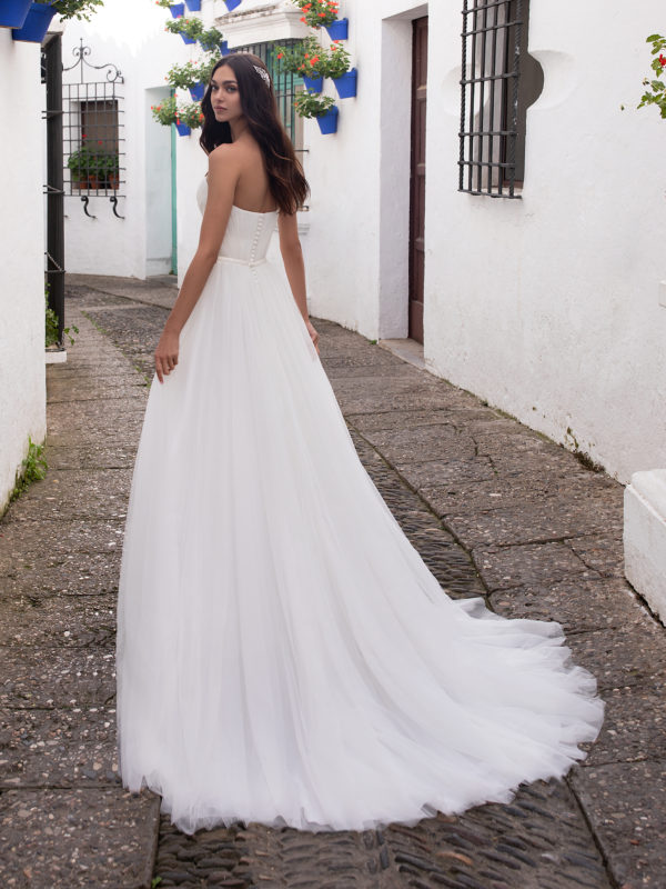 Themisto wedding dress by Pronovias back view