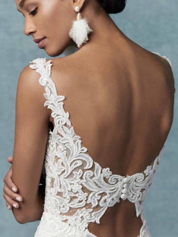 Kelsey by Maggie Sottero wedding dress close up back