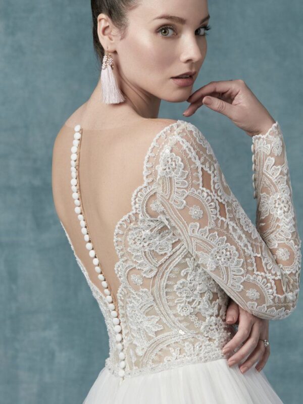 Mallory Dawn wedding dress by Maggie Sottero close up back