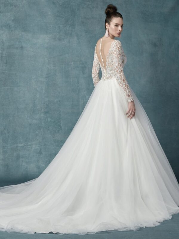 Mallory Dawn wedding dress by Maggie Sottero back
