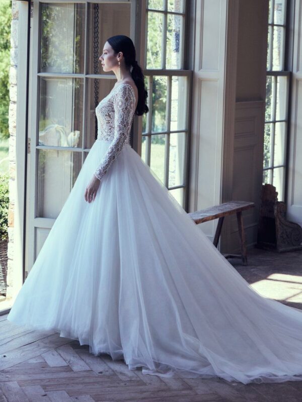 Mallory Dawn wedding dress by Maggie Sottero side view