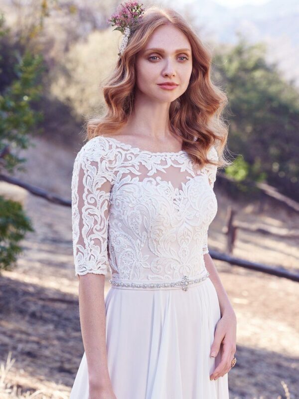 Darcy wedding dress by Maggie Sottero close up