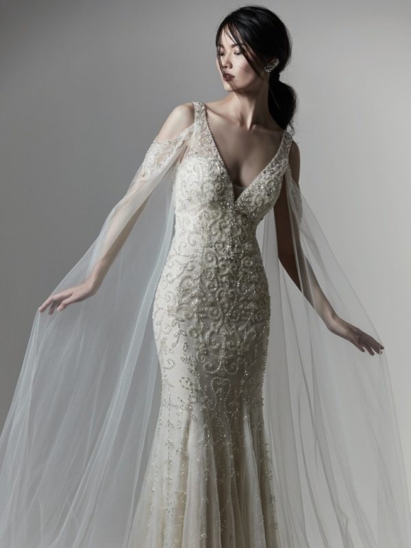 Bentley wedding dress by sottero and midgley with sleeves alt view