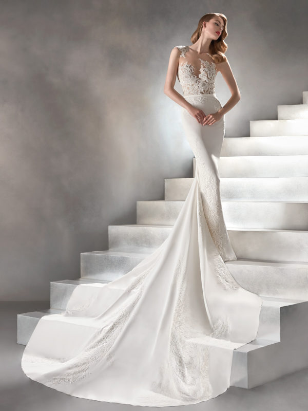 Vicenta wedding dress by Pronovias Atelier Bridal view 2