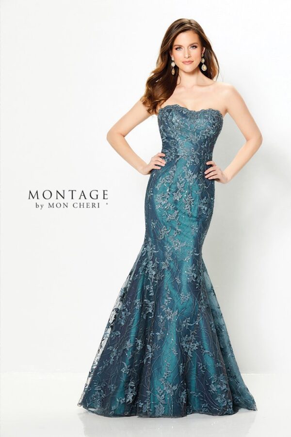 219979 by Montage Dusty Teal strapless