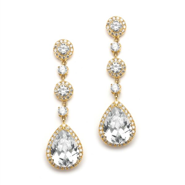 gold drop bridal earrings