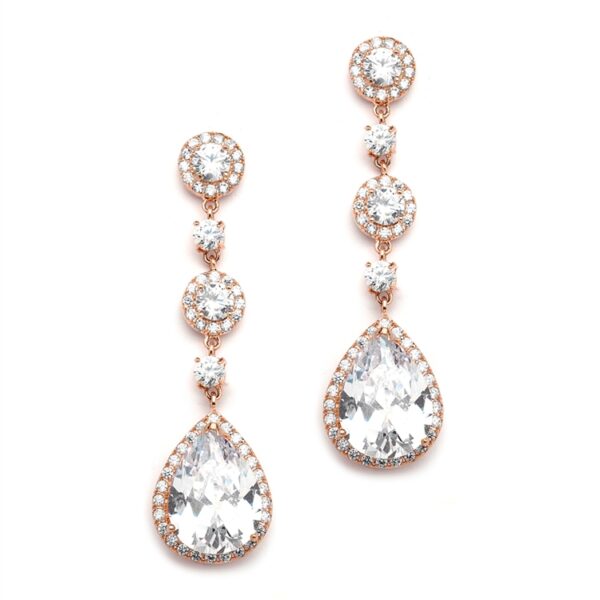 drop bridal earrings rose-gold