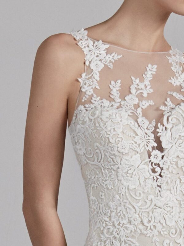 Erma wedding dress by Pronovias front close up view