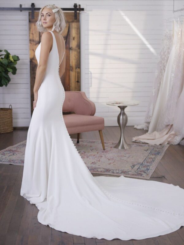 Fernanda by Maggie Sottero fit and flare wedding dress back view