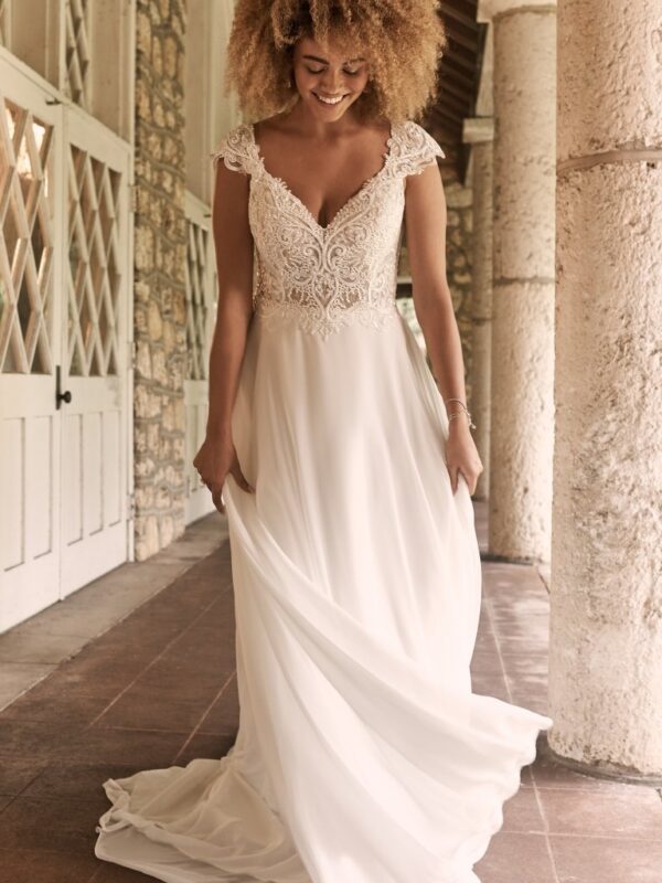 June by Maggie Sottero a-line wedding dress front view