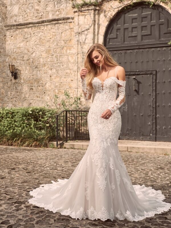 Fiona by Maggie Sottero fit and flare wedding dress front view