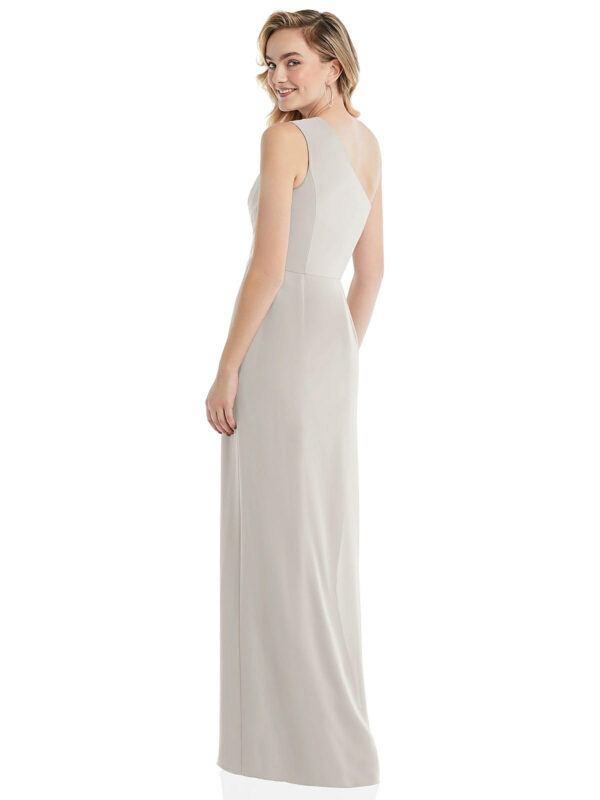 8156 by Dessy After Six Draped bodice column bridesmaid dress drapey flowy dress wedding guest dresses back view