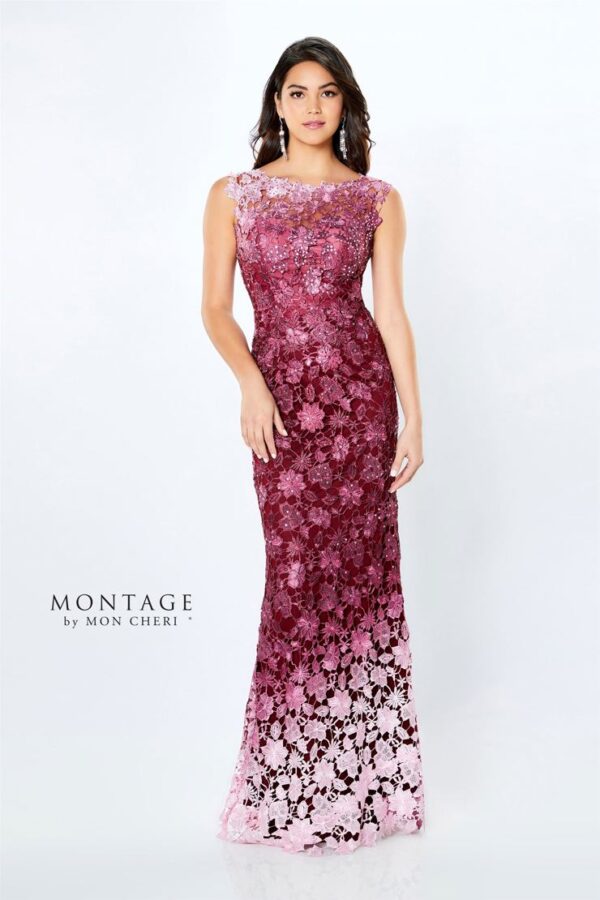 119958 Montage mother of the bride dress wine ombre