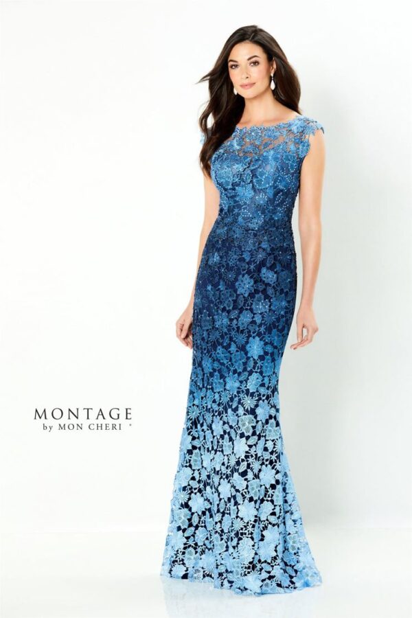 119958 Montage mother of the bride dress blue ombre