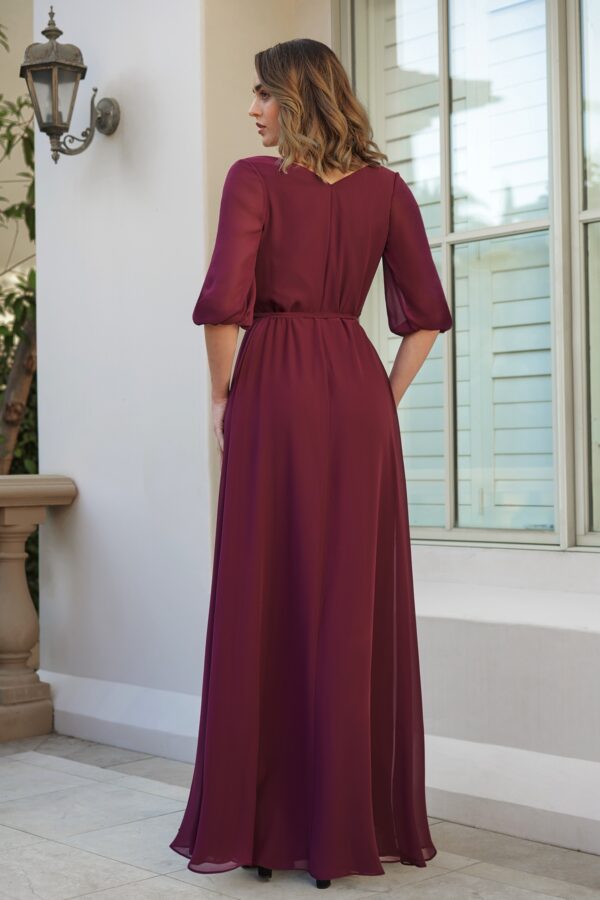 B233054 by B2 Jasmine back low v bridesmaid dress with sleeves