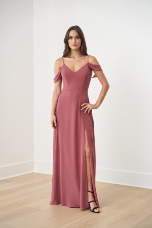 B253053 by B2 Jasmine bridesmaid dresses wedding guest dresses off the shoulder dress long off the shoulder dresses with a slit