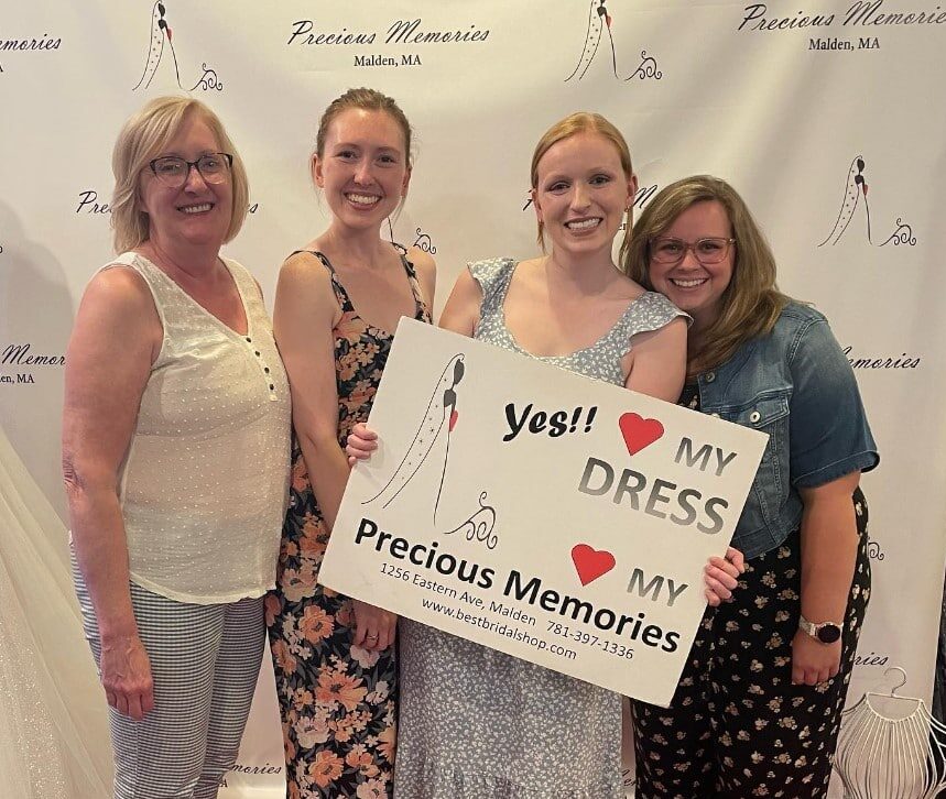 "My initial bridal appointment at David's Bridal was canceled extremely last minute (less than 2 hours before my appointment) and one of my bridesmaids was traveling 2 hours for the appointment, so I immediately checked online to see of other bridal shops that were open so we could try on dresses. I saw that Precious Memories was still open and when I called they said they could absolutely take me and I could come in around 6:30, no appointment necessary! My consultant Nerelyn was incredible, she asked questions to see what I was looking for and pulled out dresses that matched my vision of the pictures I showed her. The first dress I tried on was the one! Nerelyn said that she always tries to pull the first dress she thinks of when she knows what the bride is looking for, and she was absolutely spot on with my dress! Thank you Precious Memories and especially Nerelyn for your care and attention, and making it so easy for me to say "Yes" to my dress!!"