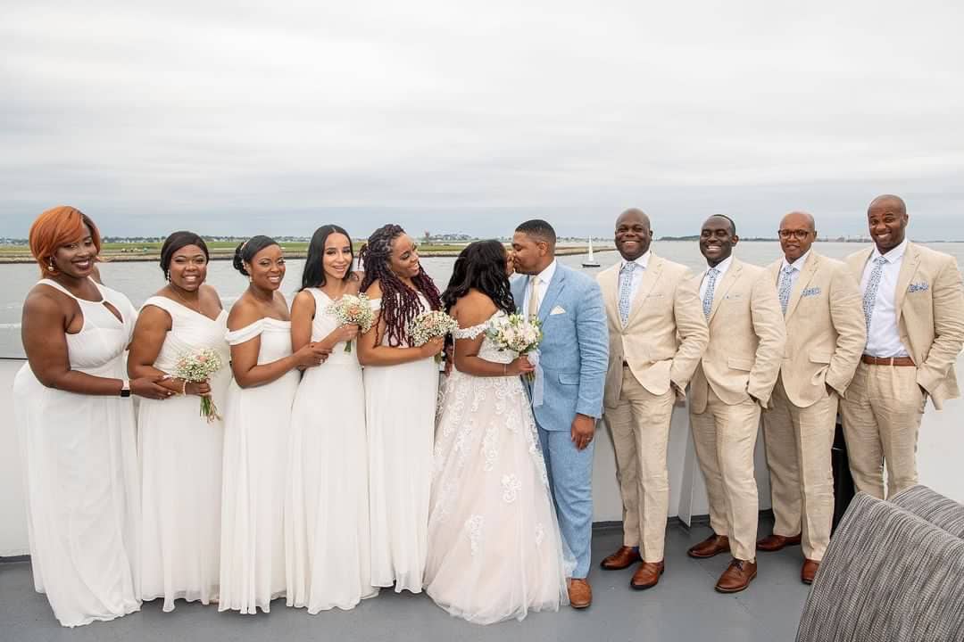 Miriam & Sabbatini' Boston odyssey cruise weddings. WEDDING DRESS BY MAGGIE SOTTERO AT PRECIOUS MEMORIES