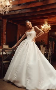 D4265 Essense of australia wedding dress strapless mikado ballgown