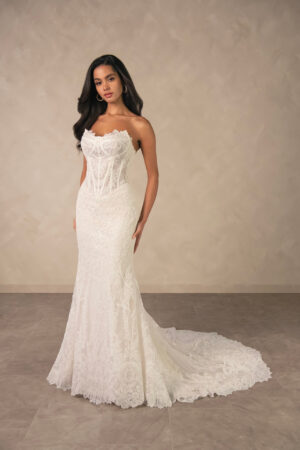 D4541 by Essence of Australia Wedding Gown Front Studio Portrait