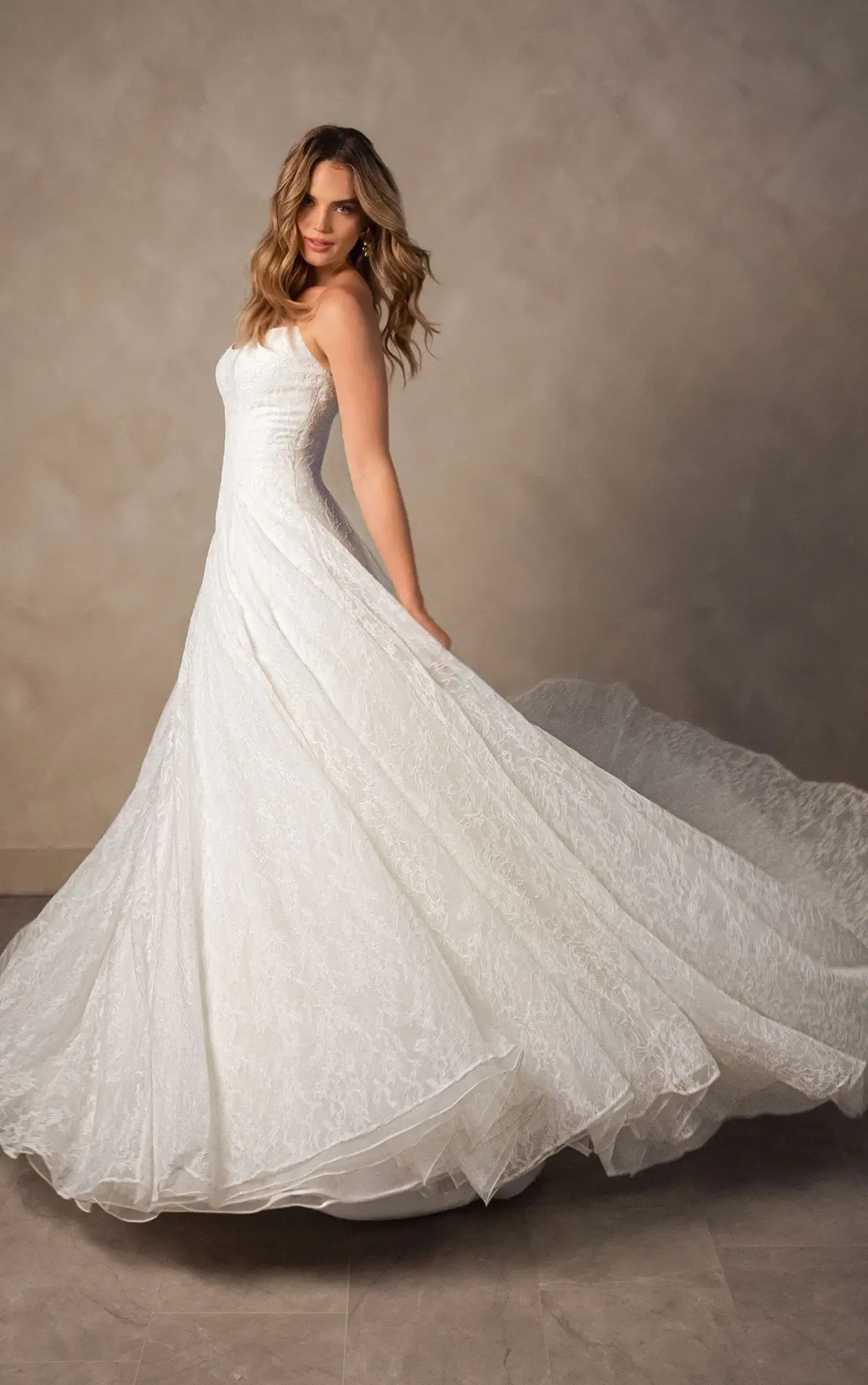 D4543 Lace A-Line Wedding Dress by Essense of Australia full view