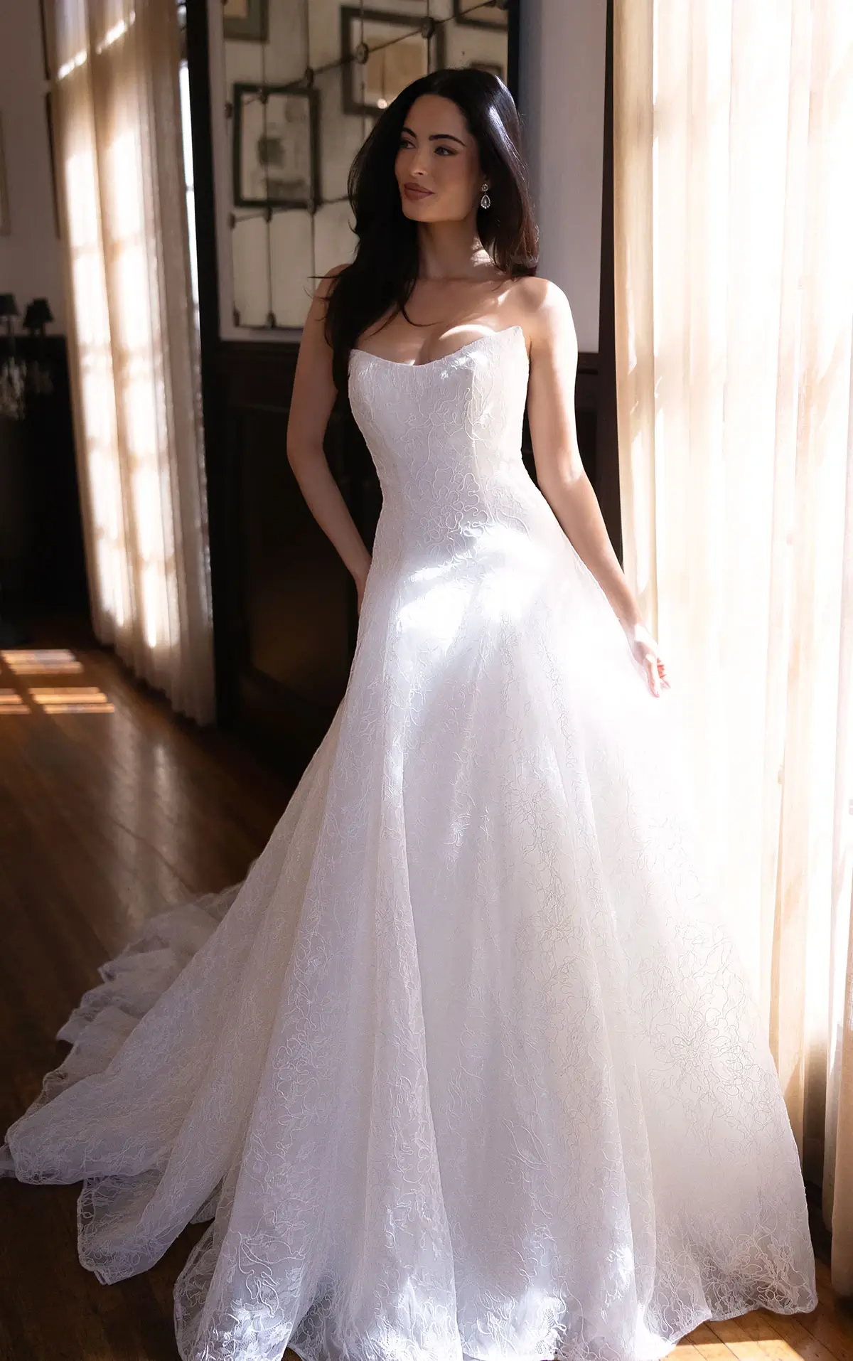 D4543 Lace A-Line Wedding Dress by Essense of Australia