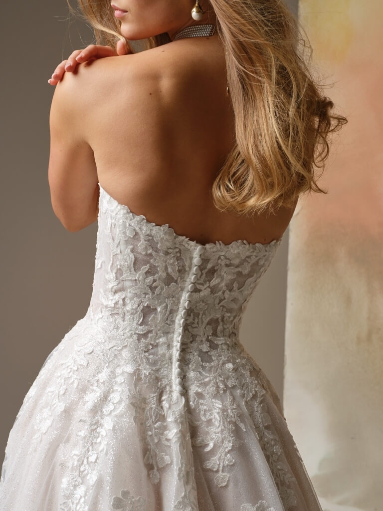 Jennifer by Maggie Sottero Wedding Dress back Close Up View