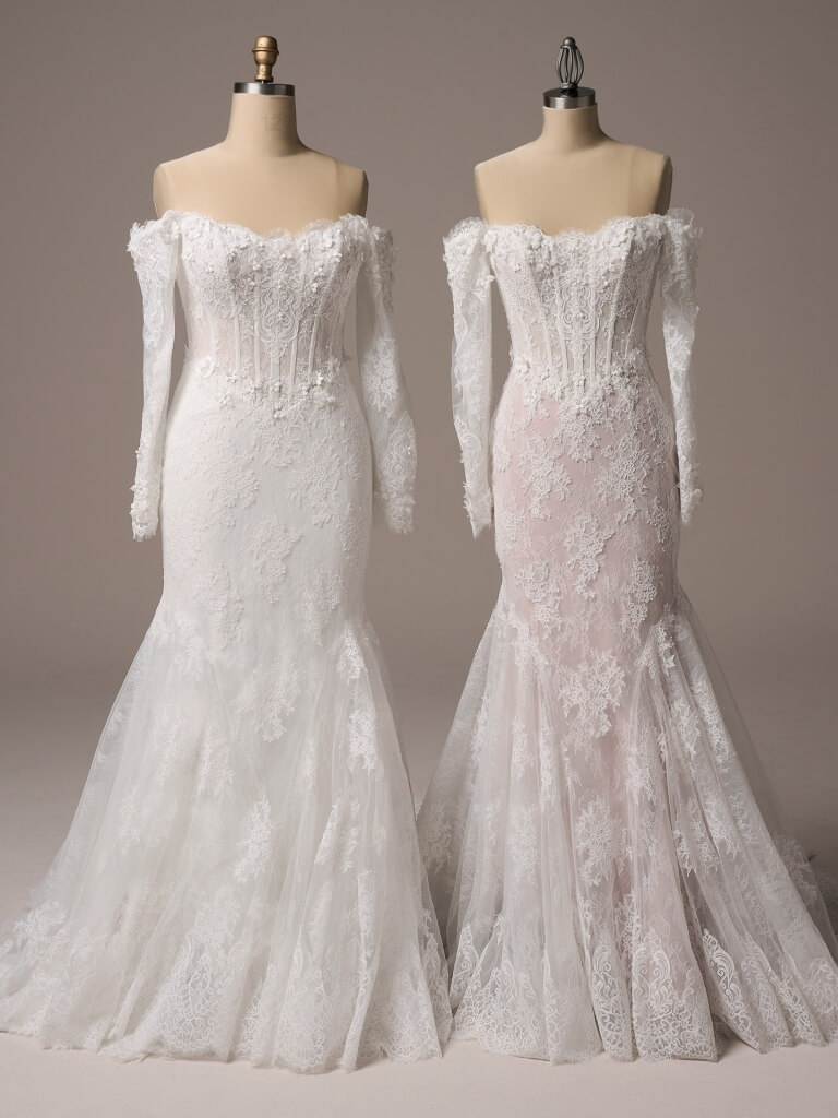 Takera by Maggie Sottero Mermaid Lace Wedding Dress Color Options