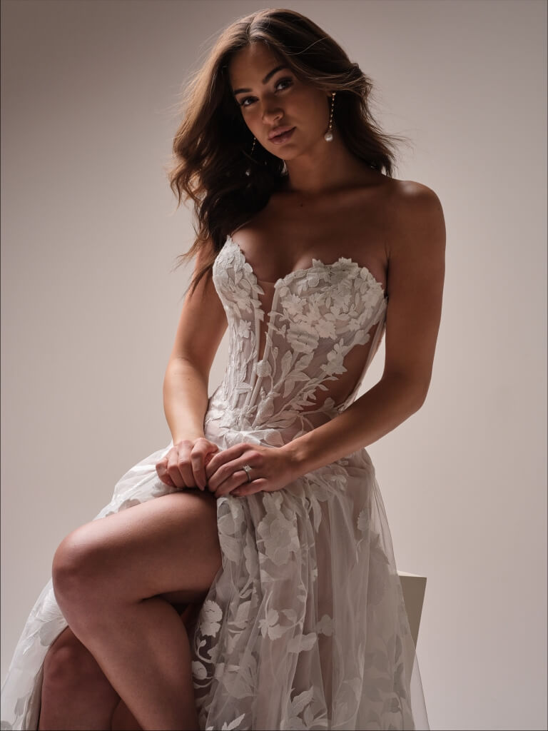 Natalie by Maggie Sottero Wedding Gown Front Portrait Close Up