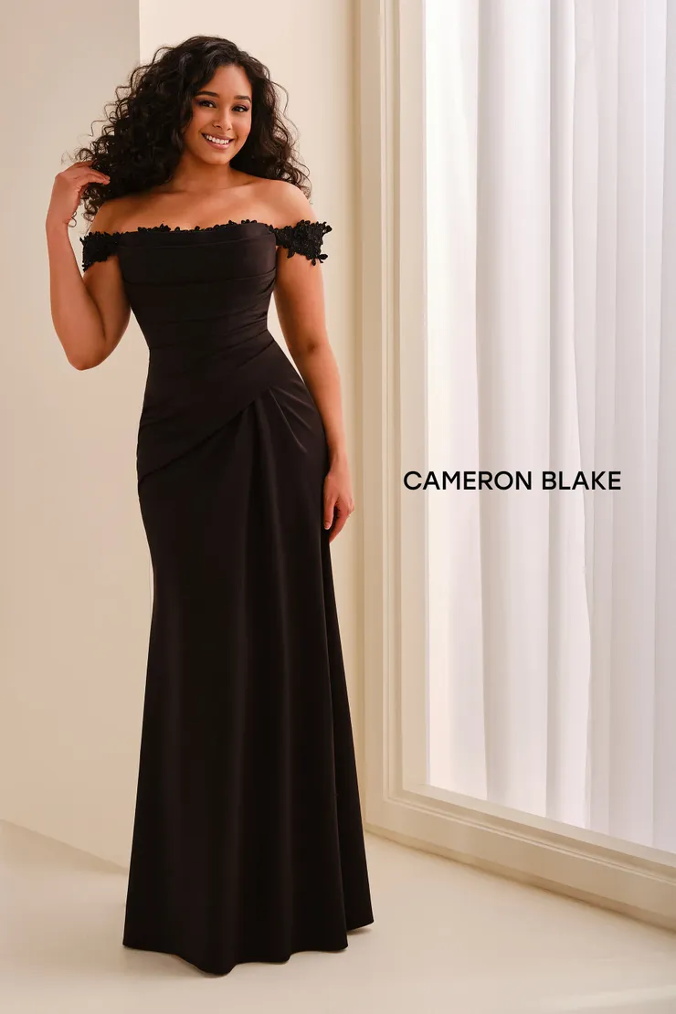 CB444 Cameron Blake mother of the bride or groom dress shown in black