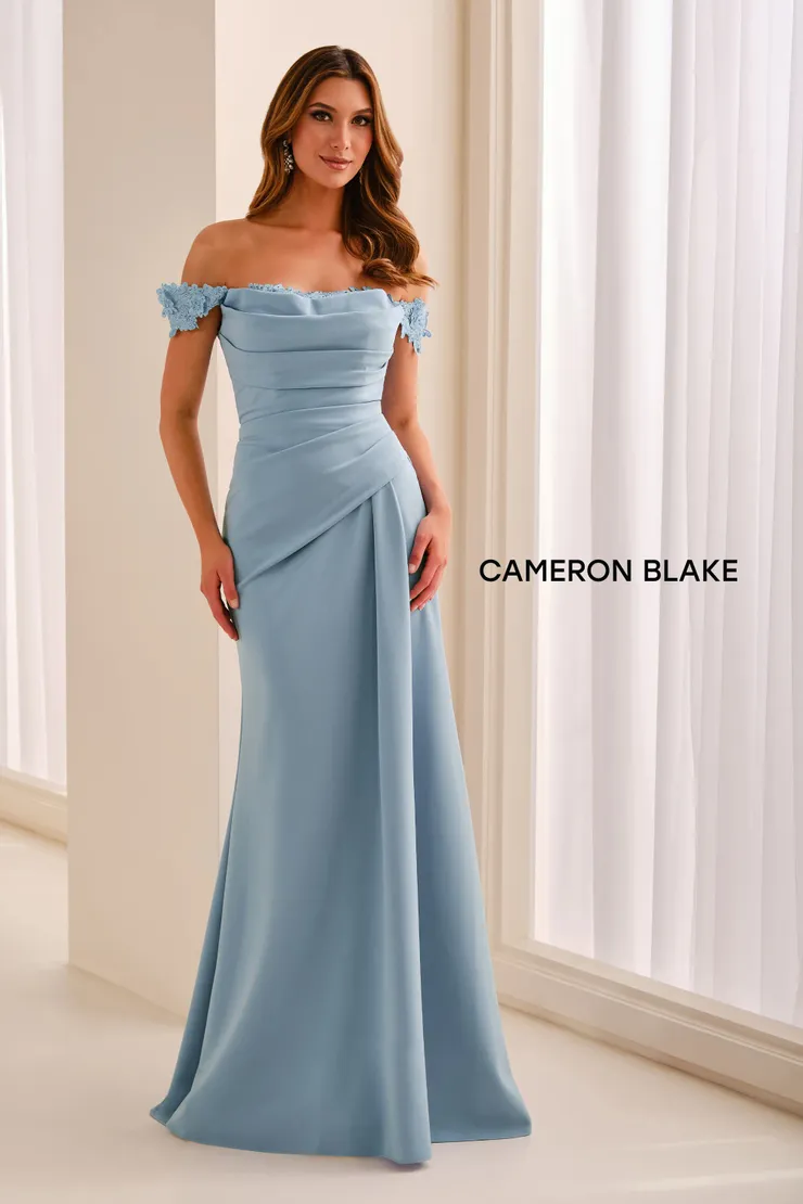 CB444 Cameron Blake mother of the bride or groom dress shown in powder blue