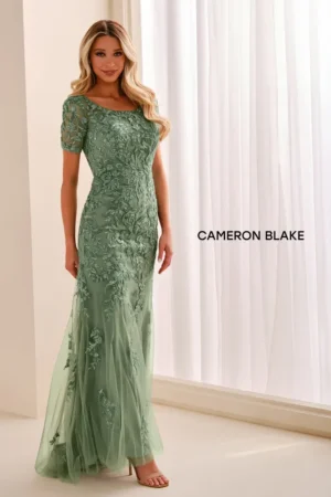 CB450 Cameron Blake mother of the bride or groom dressfront view in Jade