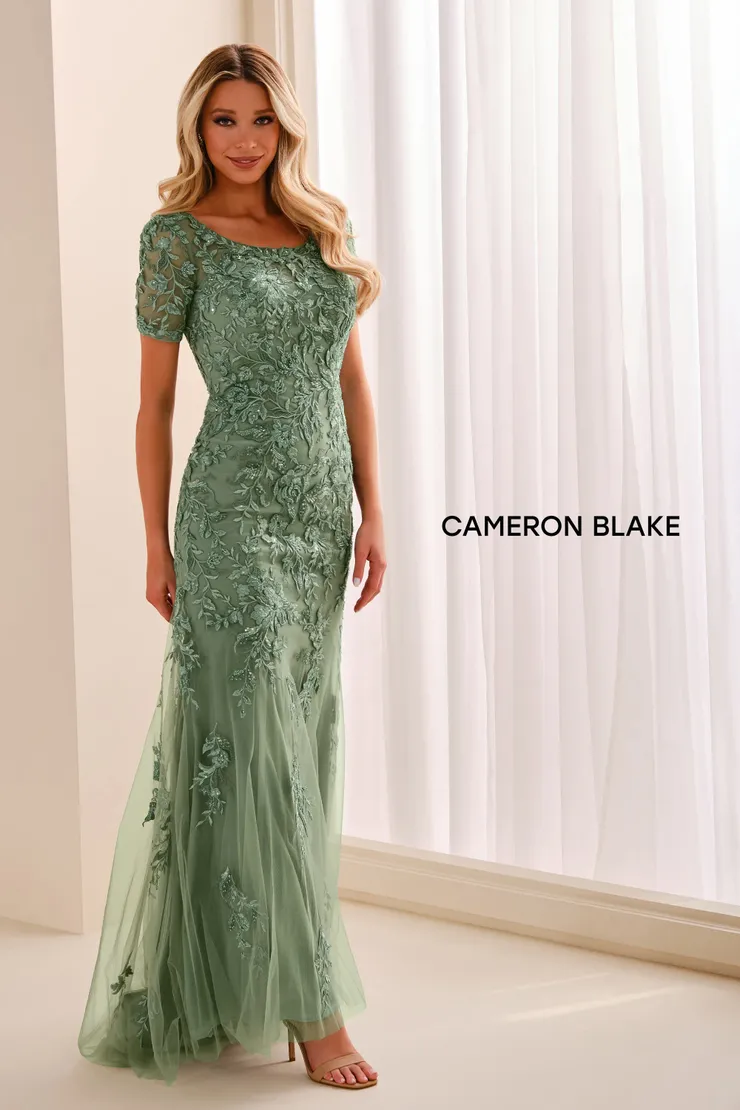 CB450 Cameron Blake mother of the bride or groom dressfront view in Jade