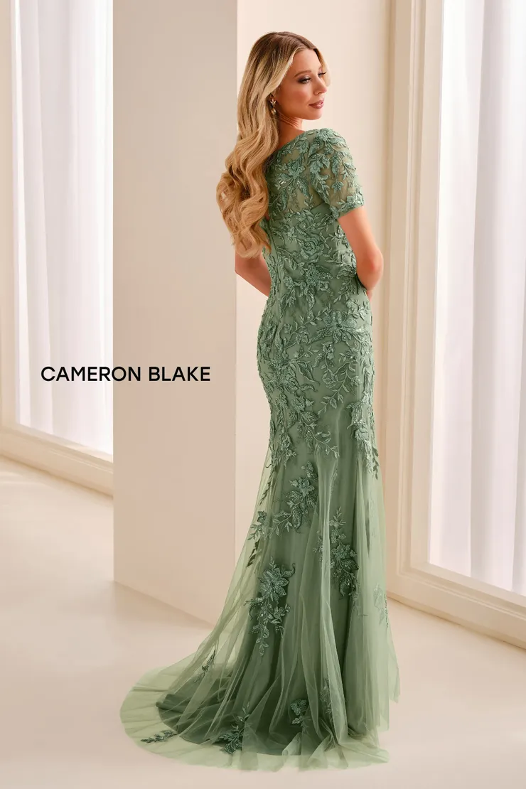 CB450 Cameron Blake mother of the bride or groom dress Jade back view