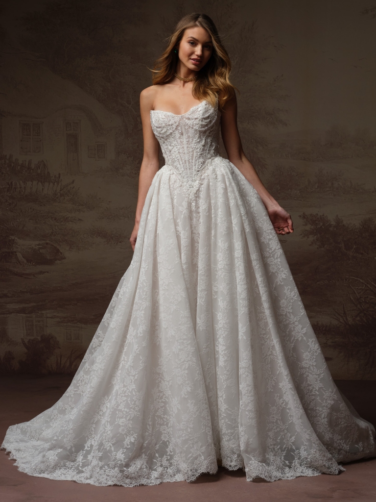 Ryland by Maggie Sottero, regal lace ball gown wedding dress