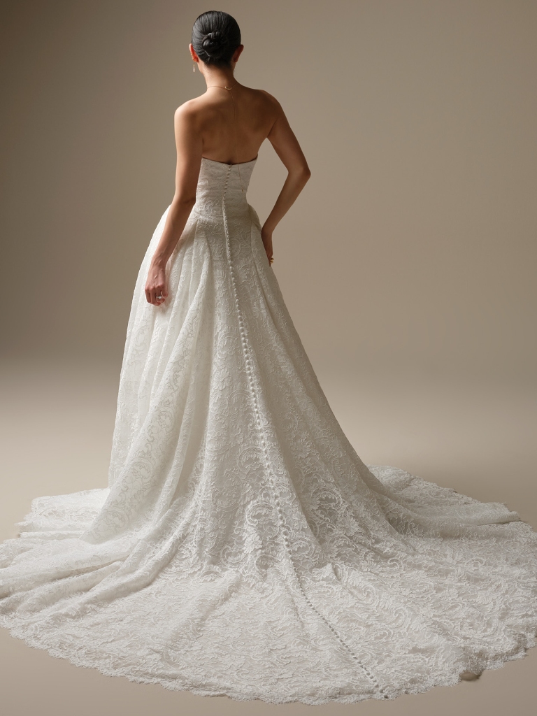Tamar by Sottero and Midgley, a division of Maggie Sottero, Lace Strapless Ballgown Wedding dress back view